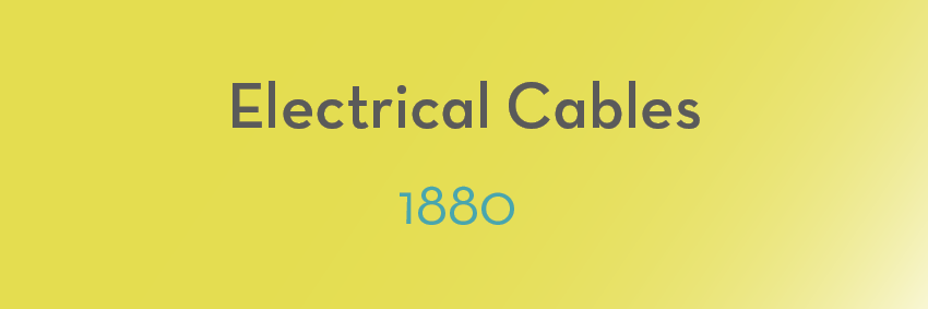 A yellow gradient background with the text "Electrical Cables" in grey and "1880" in blue located below it captures timeless moments.