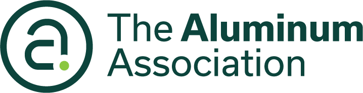 The Aluminum Association logo features a stylized green "a" inside a circle, next to the text "The Aluminum Association" in green font, highlighting its connection with iai collaborators.
