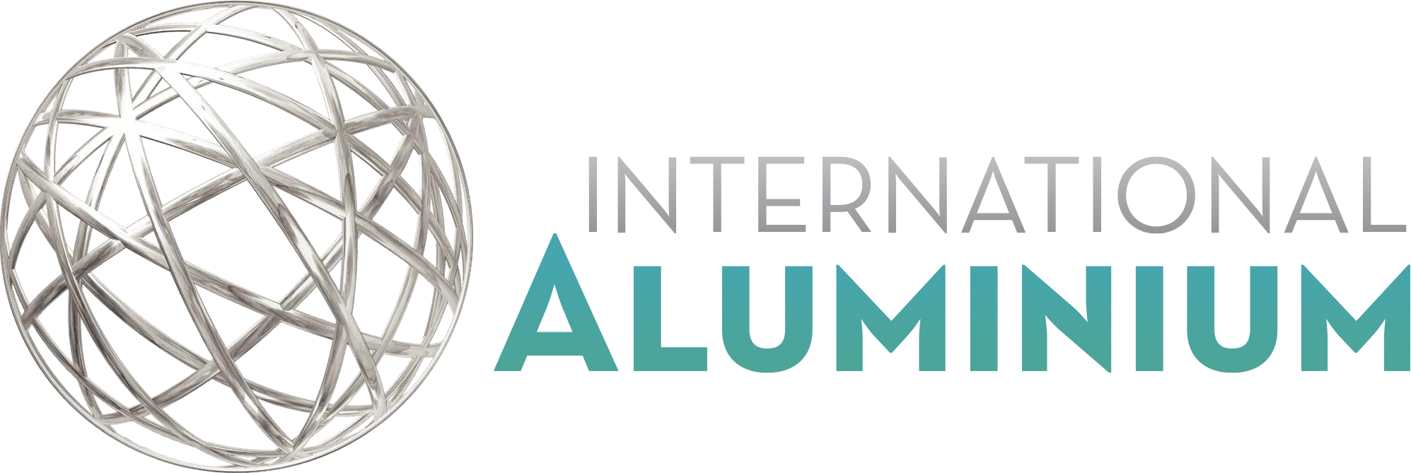 A logo featuring a three-dimensional, crisscrossing wireframe globe on the left. To the right, the words "INTERNATIONAL ALUMINIUM INSTITUTE" are displayed, with "INTERNATIONAL" in gray and "ALUMINIUM INSTITUTE" in turquoise.